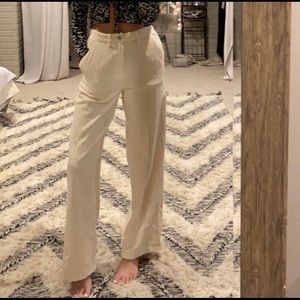 Zara corduroy cream wide leg pants
